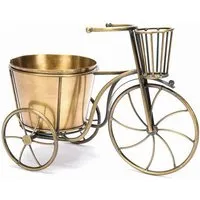El Puente El Puente Blumentopfhalter "Fahrrad" | Fair Trade & Handmade aus Indien, Orange, – Produktbild 1 von 1