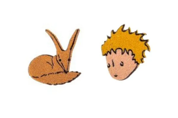 BeWooden BeWooden Holzohrstecker Der kleine Prinz und der Fuchs aus Birkenholz – Produktbild 2 von 4