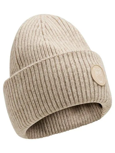 KnowledgeCotton Apparel KnowledgeCotton Apparel Woll-Mütze - Rib Beanie - aus 100% Merino Wolle, Natur (nature-melange), – Produktbild 1 von 4