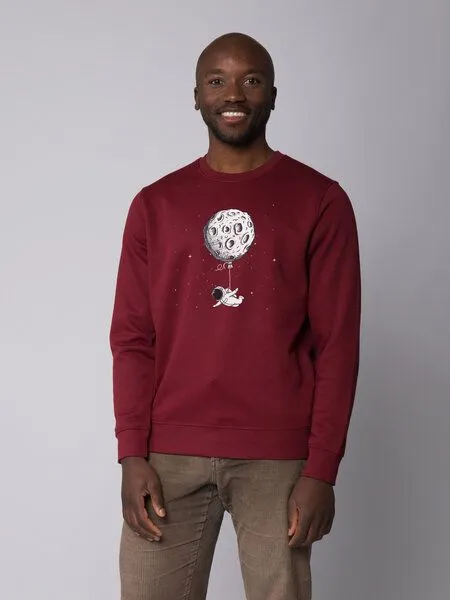 watapparel watapparel Sweatshirt Unisex Funny Spaceman, Burgundy, – Produktbild 2 von 4