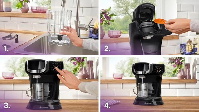 Tassimo Tassimo Kapselmaschine My Way 2 TAS6502, mit Wasserfilter BRITA MAXTRA, Personalisierung, über 70 Getränke, Schwarz, – Produktbild 5 von 5