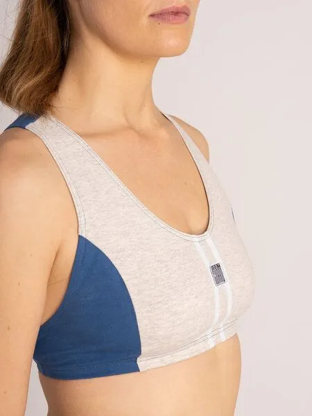 Bodyguard Bodyguard Upcycling Sports Bra, Blaumelange/naturmelange, – Produktbild 2 von 4
