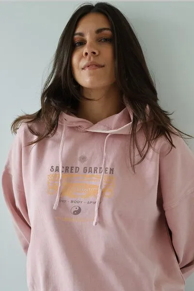Kultgut Kultgut Kuschelig weich- Vintagelook- Hoodie/ Sacred Garden, Rosa (rosenholz), – Produktbild 2 von 3
