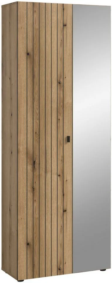 xonox.home Garderobenschrank in Evoke Oak Nachbildung B/H/T ca.: 70/192/37 cm, Braun, – Produktbild 2 von 5