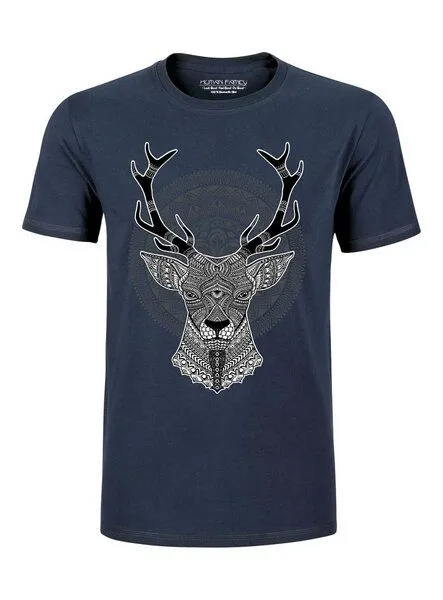 Human Family Human Family Bio T-Shirt Join "Deer" für Herren aus 100% Bio-Baumwolle, Navy, – Produktbild 1 von 2