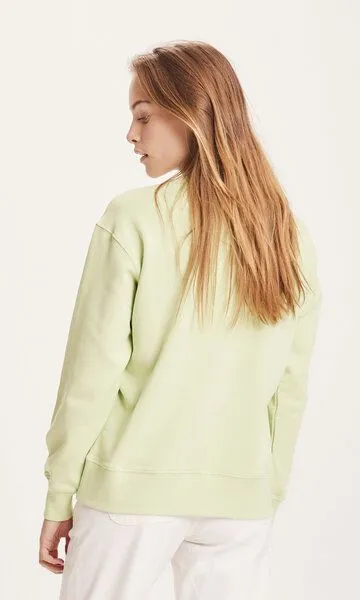 KnowledgeCotton Apparel KnowledgeCotton Apparel Sweatshirt - DAPHNE basic badge sweat - aus Bio-Baumwolle, Grün ( foam), – Produktbild 3 von 4