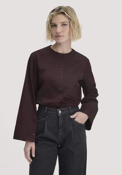 hessnatur hessnatur Bluse Relaxed aus reiner Bio-Baumwolle, Schwarzbeere, – Produktbild 1 von 4