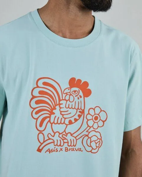 Brava Fabrics Brava Fabrics Asis Percales Kikiriki Oversize T-Shirt Blau – Produktbild 4 von 4