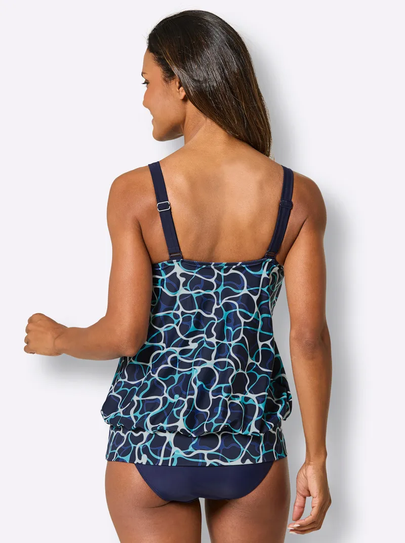 feel good Tankini marine-royalblau-bedruckt, Marine-royalblau-bedruckt, – Produktbild 2 von 2