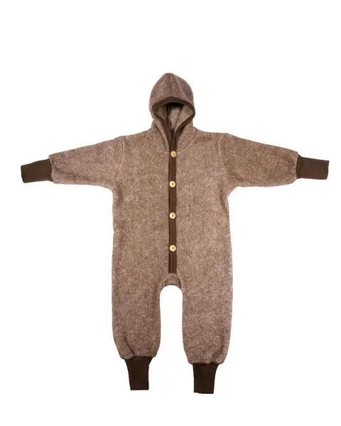 Cosilana Cosilana Kleinkinder Fleece Overall kbT Schurwolle Bio Baumwolle, Braun melange, – Produktbild 1 von 1
