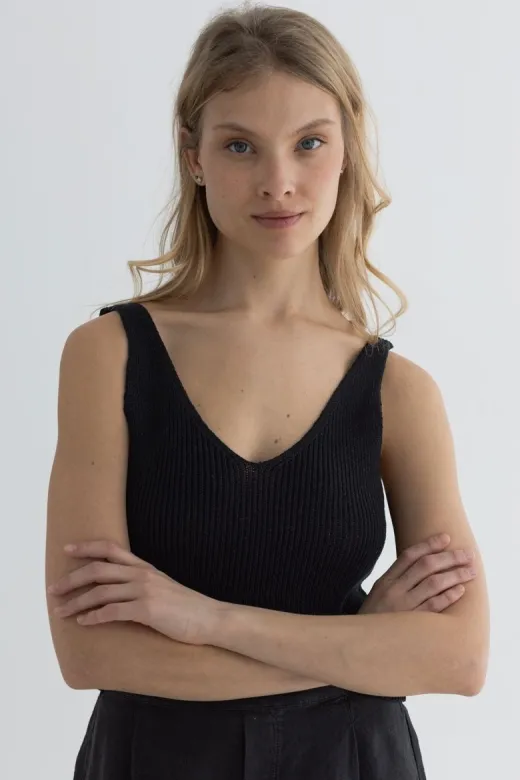 TWOTHIRDS TWOTHIRDS Damen vegan Top Makawao Schwarz, Schwarz, – Produktbild 2 von 2