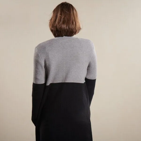 Kokon Zwo Kokon Zwo Lange Strickjacke 95% Baumwolle (kbA), 5% Kaschmir (kbT), Grau, – Produktbild 4 von 4