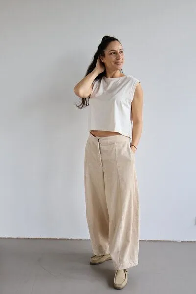 Kultgut Kultgut Biofair- Vegan Vintagelook CropTop - 100% Biobaumwolle, White, – Produktbild 2 von 4