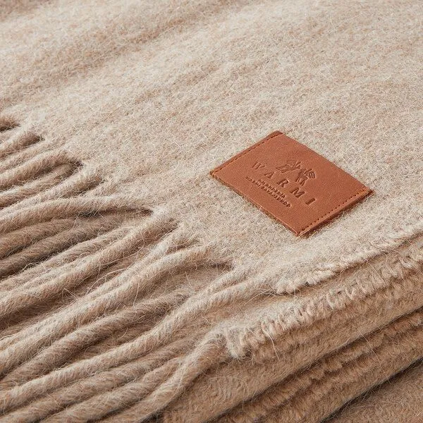 Warmi Warmi Lama Wolldecke Puna aus Argentinien, Hellbraun, – Produktbild 2 von 4