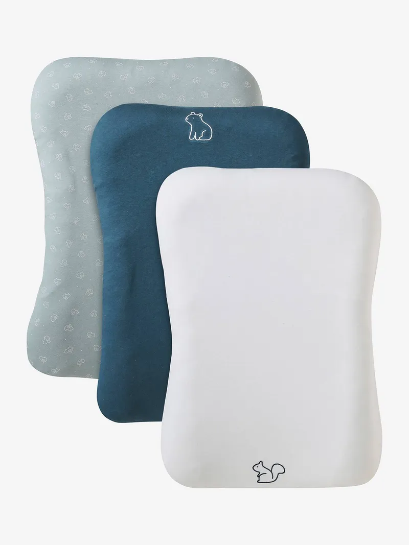 Vertbaudet 3er-Set Bezüge für Baby Wickelauflage, Pack graublau waldfreunde, – Produktbild 1 von 4