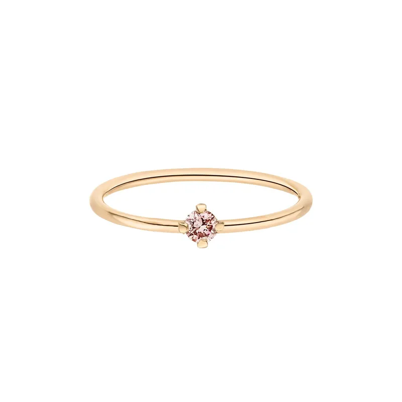 Maren Jewellery Goldener ReMind mini Solitaire Ring - 66 / 14K Gelbgold & Labordiamant pink – Produktbild 1 von 1