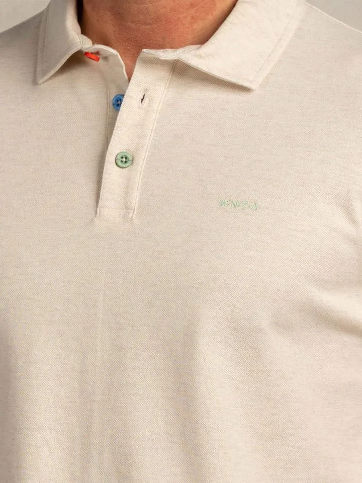 new zealand auckland new zealand auckland NZA Polo Hawera Melange Ecru, Beige, – Produktbild 2 von 5