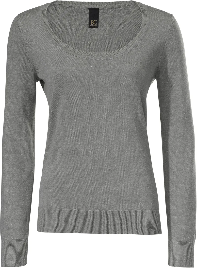 heine Rundhalspullover grau-melange, Grau-melange, – Produktbild 2 von 2