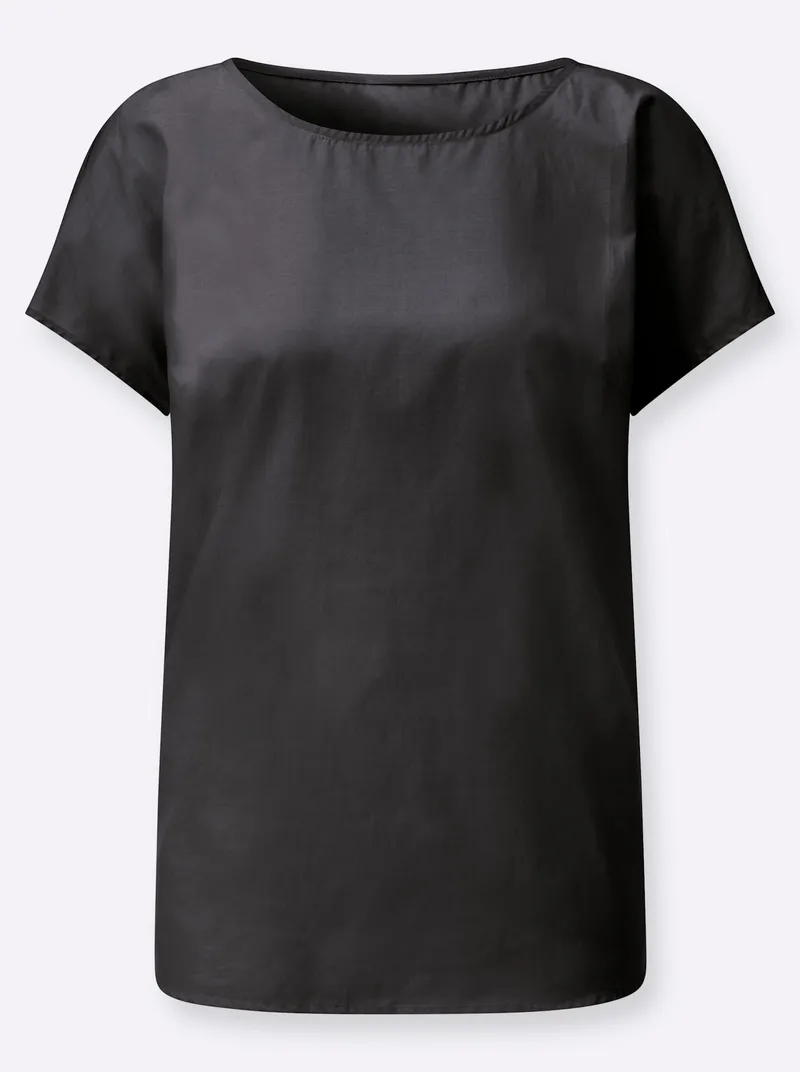 Witt Baumwollbluse schwarz, Schwarz, – Produktbild 1 von 2