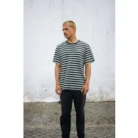 SALZWASSER SALZWASSER JASPER – Heavy T-Shirt (Herren/Unisex) aus 100% Bio-Baumwolle (GOTS), Grün (gestreift), – Produktbild 1 von 1