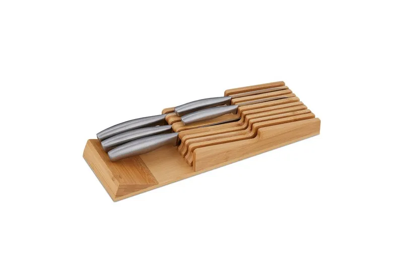 RELAXDAYS RELAXDAYS Messerblock Messerhalter Schublade für 9 Messer (1tlg), Braun, – Produktbild 1 von 5