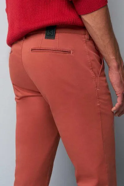 M 5 BY MEYER M 5 BY MEYER Ultraleichte Sommer Baumwollchino, Rot (kürbis), – Produktbild 5 von 5