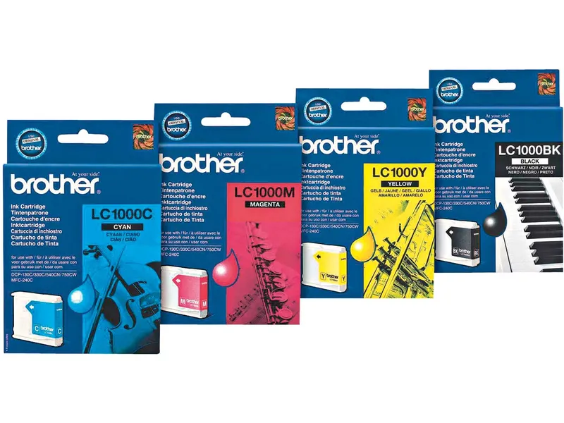 Brother Brother 4er Set Tintenpatronen LC1000BK/C/M/Y, schwarz, cyan, magenta, gelb – Produktbild 1 von 1