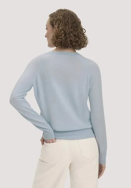 hessnatur hessnatur Strick Pullover Relaxed aus Cashmere mit Recycling-Anteil, Hellblau, – Produktbild 2 von 4