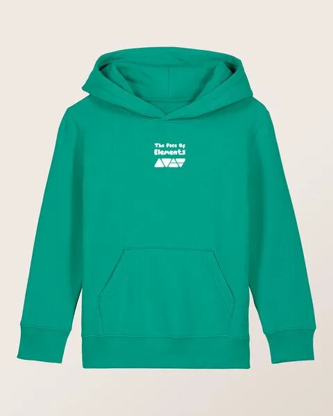THE FACE OF ELEMENTS THE FACE OF ELEMENTS Playful Color Rush - Relaxed Fit Kids Hoodie aus 100% Bio-Baumwolle, Celtic green (grün), – Produktbild 1 von 3