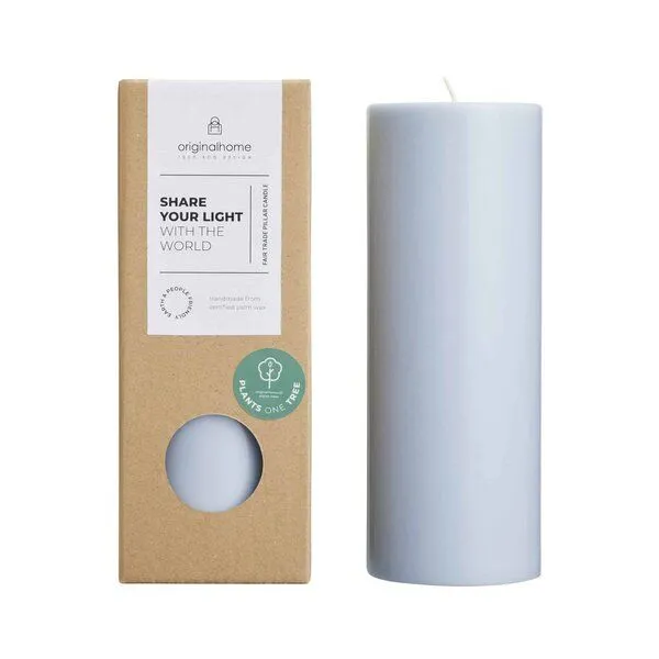 Originalhome Originalhome Geruchsneutrale Stumpenkerze – vegan & fair., Blau (sky), – Produktbild 1 von 4