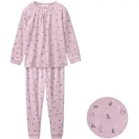 People Wear Organic People Wear Organic Pyjama, rosa bedruckt, "Katzen", Bio-Baumwolle – Produktbild 1 von 1