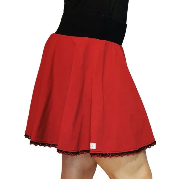 liebewicht liebewicht weiter Rock aus Bio Jersey für Damen, Rot/schwarz, – Produktbild 1 von 5