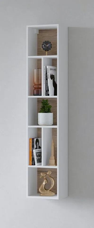 OTTO home Wandregal Toledo,Höhe 159 cm stilvolle Bücherregal, viel Stauraum, Wandregal Masse 32/159/25 (B/H/T), Weiß, – Produktbild 2 von 5
