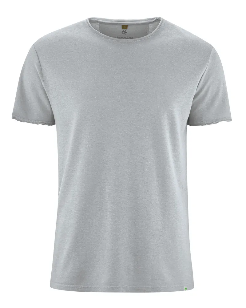 HempAge Hempage Herren vegan T-Shirt Timeless Basic In Quarzgrau, Grau, – Produktbild 1 von 2