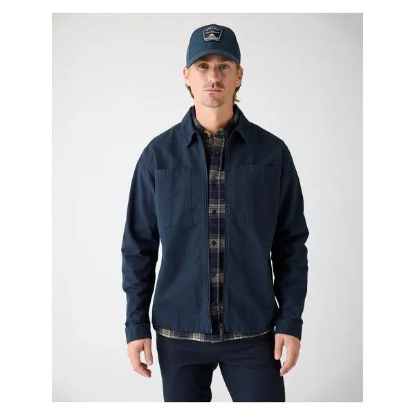 KnowledgeCotton Apparel KnowledgeCotton Apparel Twill-Overshirt Hemdjacke aus Bio-Baumwolle GOTS/Vegan, Blau (total eclipse), – Produktbild 1 von 2