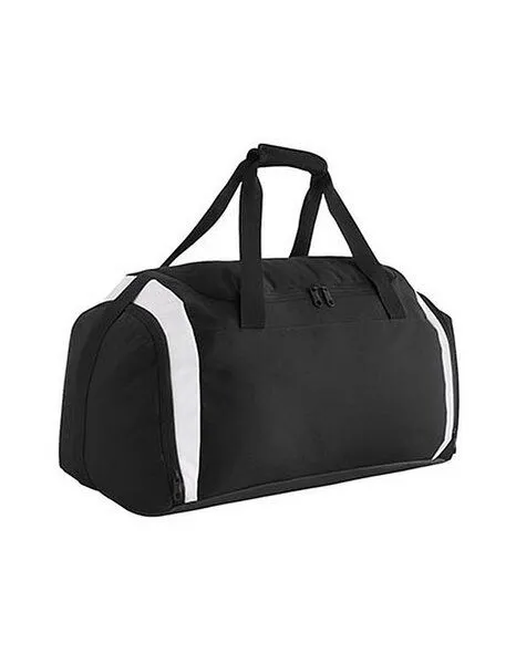 BagBase BagBase Sporttasche Reisetasche Weekender Teamwear Schuhfach Recyceltes Polyester, Schwarz/weiss, – Produktbild 2 von 3