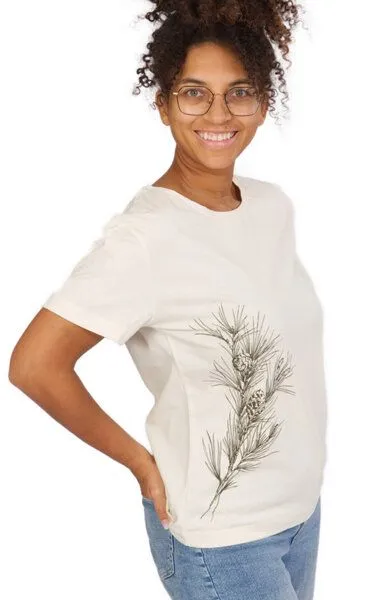 Life-Tree Life-Tree Organic Fairwear Loose Fit Shirt Women Pine Branch, Natur, – Produktbild 2 von 4