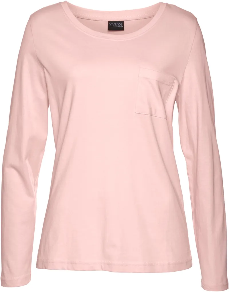 Vivance Dreams by Lascana Pyjama rosa/dunkelblau-geblümt, Rosa/dunkelblau-geblümt, – Produktbild 1 von 2