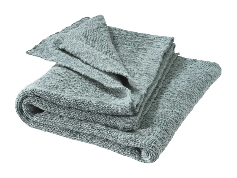 Disana Disana Baby Leinen-Strick-Decke jade ca. 80 x 100cm, Grün, – Produktbild 1 von 2