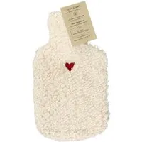 Memo Wärmflasche "Melly" mit Bezug aus Bio-Baumwolle, weiß, mit Herz bestickt, 0,8 l – Produktbild 1 von 1