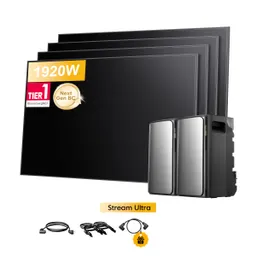 EcoFlow 2x EcoFlow Stream Ultra, All-in-One Speicher für Balkonkraftwerke, mit 4 x 480Wp Sunpro BC Bifazial Full Black Solarmodul, by Powerness - 2x Stream Ultra | 3840Wh / ohne Zubehör / Selbstabholung – Produktbild 1 von 1