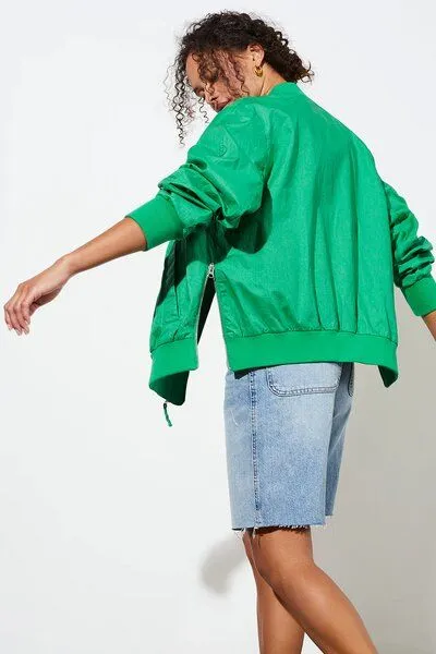 LangerChen LangerChen Jacket Winton - Boyfriend Bomberjacke aus Leinen, Meadow (grün), – Produktbild 1 von 4