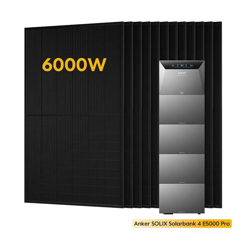 Anker Anker SOLIX Solarbank 4 E5000 Pro, mit 12 x 500 Bifaziale Solarmodule, by Powerness - 25kWh / ohne Zubehör / Selbstabholung – Produktbild 1 von 1