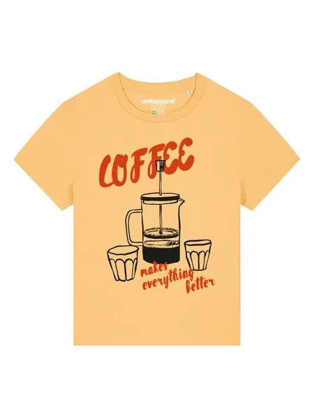 watapparel watapparel T-Shirt Frauen Coffee makes everything better, Brown, – Produktbild 2 von 4