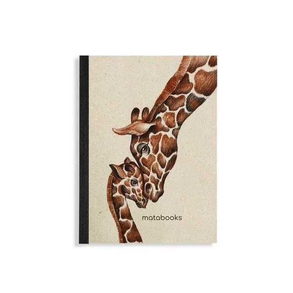 matabooks® matabooks® Nachhaltiges A6 Notizbuch/Journal/Schreibblock aus Graspapier – Dahara, Giraffes love, – Produktbild 1 von 3