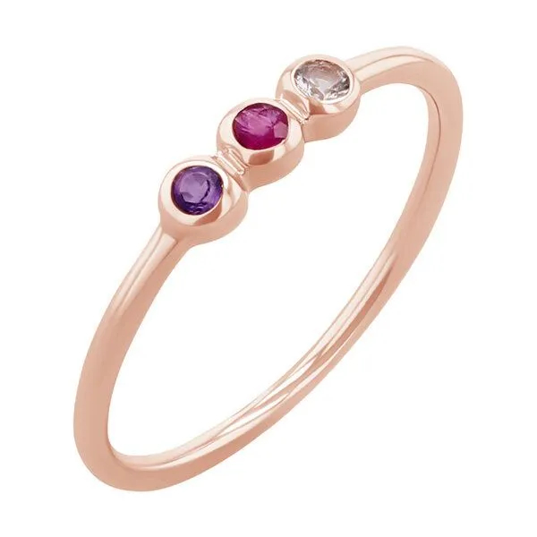 Eppi Eppi Goldener Ring mit Amethyst, Rubin und Aquamarin Dania – Produktbild 1 von 1