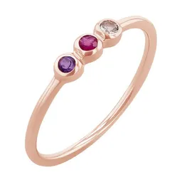 Eppi Eppi Goldener Ring mit Amethyst, Rubin und Aquamarin Dania – Produktbild 1 von 1