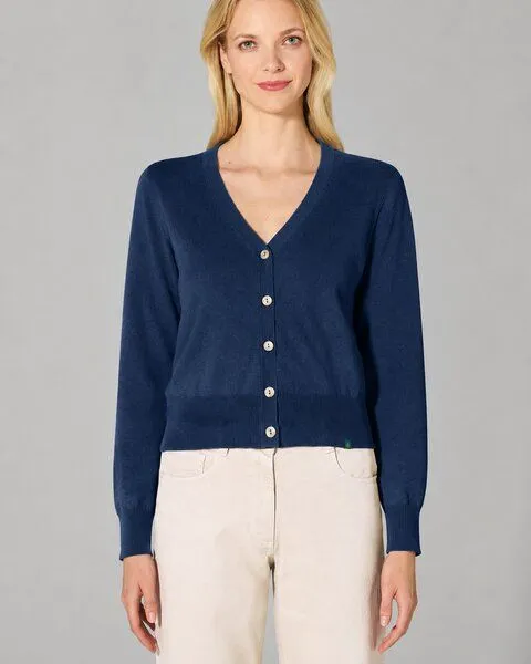 HempAge Hempage Damen Strickjacke kurz Hanf/Bio-Baumwolle, Navy, – Produktbild 2 von 4