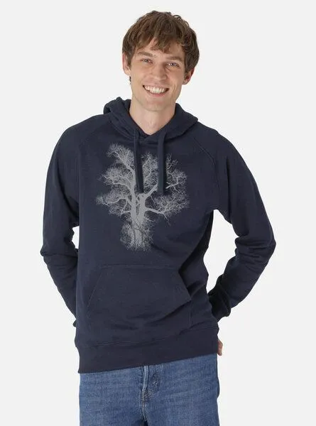 Peaces.bio - handbedruckte Biomode Peaces.bio - handbedruckte Biomode Bio-Herren-Kapuzensweater Chestnut, Blau, – Produktbild 1 von 3
