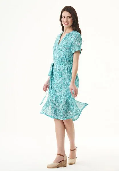 ORGANICATION ORGANICATION Kleid aus Bio-Baumwolle mit Allover-Print, Grün(emerald flower), – Produktbild 3 von 4